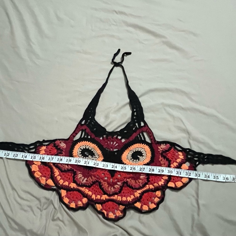 Multicolor Owl Pattern halter and shrug - Picture 2 of 7